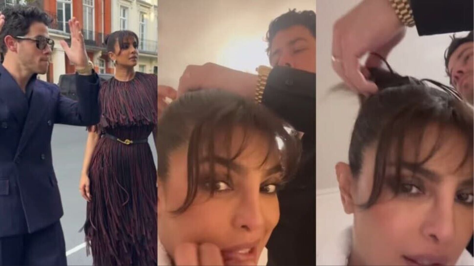 ప్రియాంక చోప్రా 'క్రంచీ హెయిర్'ని విప్పుతున్న నిక్ జోనాస్: అభిమానుల ప్రశంసలు