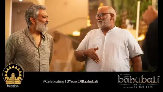 బాహుబలికి అదిరిపోయే మ్యూజిక్ అందించిన కీరవాణితో రాజమౌళి