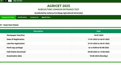 అగ్రిసెట్ 2025 నోటిఫికేషన్ విడుదల