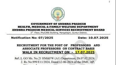 ఏపీలో కాంట్రాక్ట్ పద్ధతిలో ప్రొఫెసర్ల భర్తీకి నోటిఫికేషన్