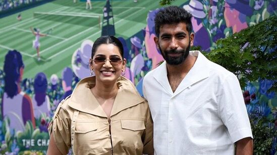 వింబుల్డన్ లో సూపర్ స్టార్ క్రికెటర్ జస్‌ప్రీత్ బుమ్రా, భార్య సంజనా గణేషన్