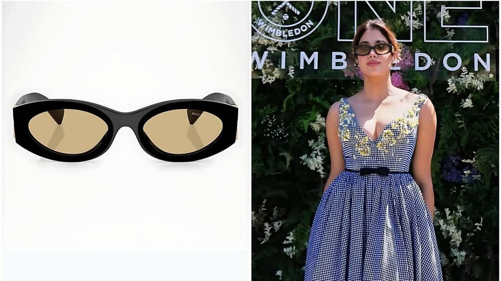 వింబుల్డన్ సెమీ-ఫైనల్‌ వీక్షిస్తూ చెక్ ప్రింటెడ్ డ్రెస్‌లో మెరిసిన జాన్వీ కపూర్