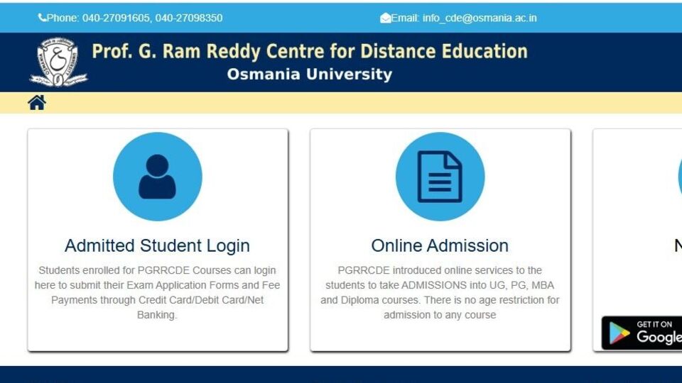 <p>కోర్సును బట్టి ఫీజును నిర్ణయించారు. http://www.oucde.net/notifications/2062579210Admission_Notification_2025.pdf లింక్ పై క్లిక్ చేసి కోర్సుల వివరాలతో పాటు ఫీజులను తెలుసుకోవచ్చు. సెమిస్టర్ విధానంలో పరీక్షలు రాయాల్సి ఉంటుంది. </p>