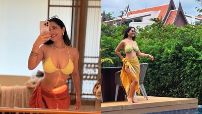 <p>బికినీలో రుహానీ శర్మ ఇస్తున్న అందాల విందు చూశారా? థాయ్లాండ్ లోని ఓ రిసార్ట్ లో ఆమె ఇలా కెమెరాకు పోజులిచ్చింది.</p> <p>బికినీలో రుహానీ శర్మ ఇస్తున్న అందాల విందు చూశారా? థాయ్లాండ్ లోని ఓ రిసార్ట్ లో ఆమె ఇలా కెమెరాకు పోజులిచ్చింది.</p>