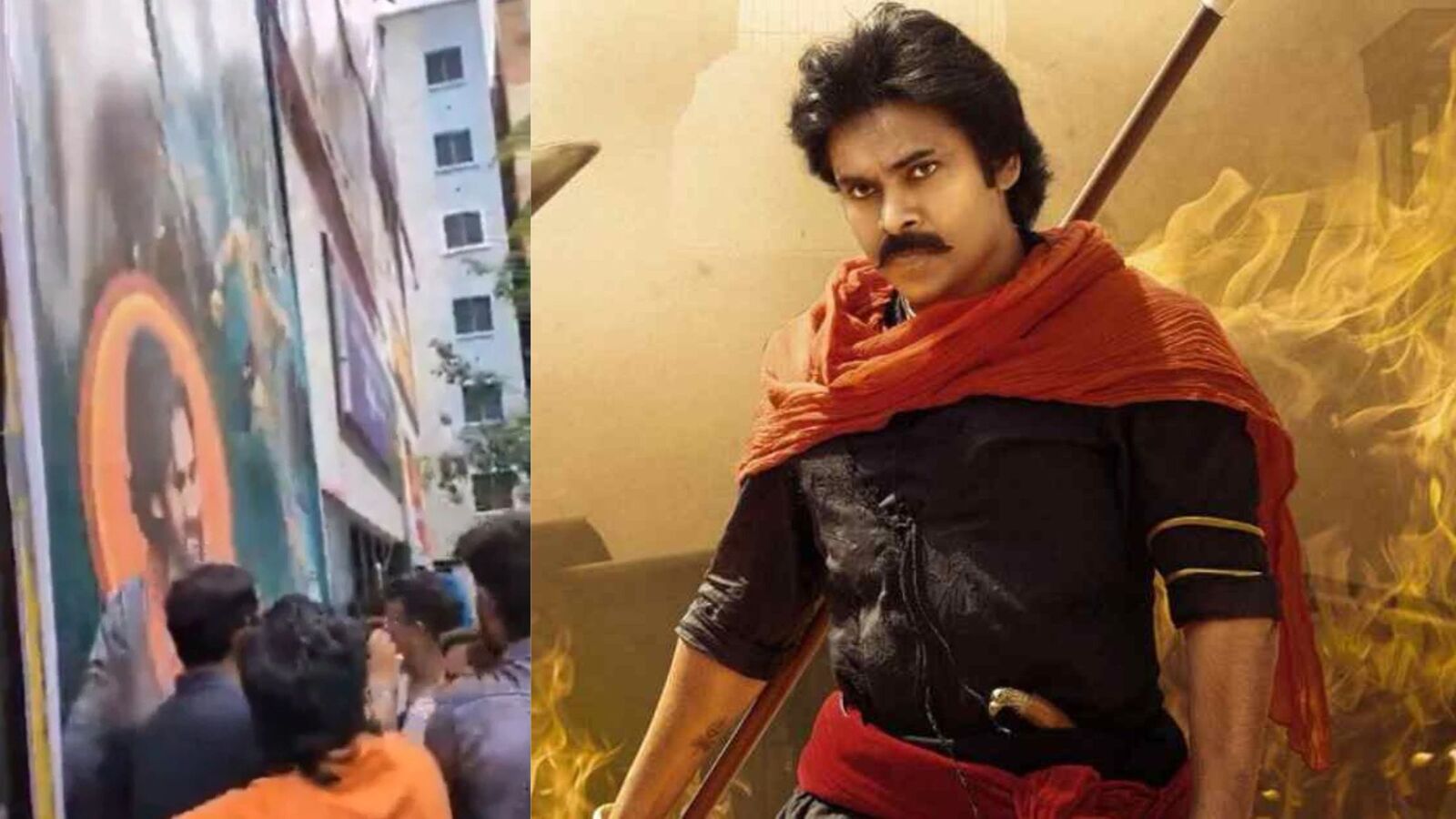 పవన్ కల్యాణ్ బ్యానర్‌ను పీకేసిన కన్నడ కార్యకర్తలు.. థియేటర్ వద్ద ఉద్రిక్తత.. అభిమానులతో ఘర్షణ.. వీడియో వైరల్