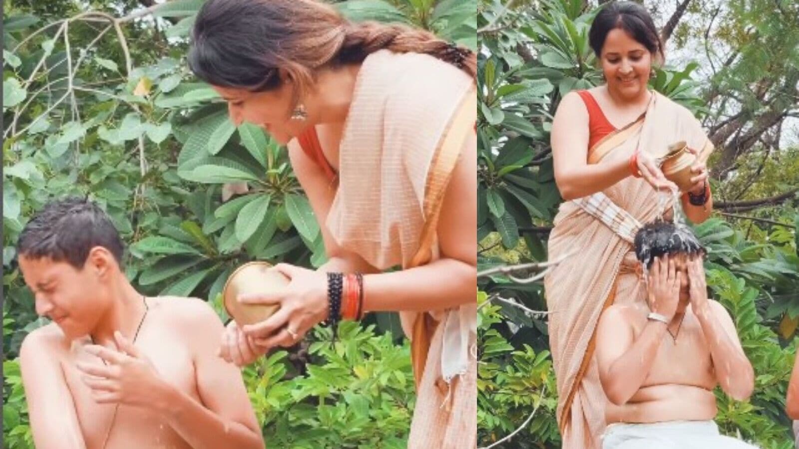 పిల్లలకు నలుగు పెట్టి స్నానం చేయించిన అనసూయ.. చాలా రోజుల తర్వాత ఆ అవకాశం మళ్లీ వచ్చిందంటూ..