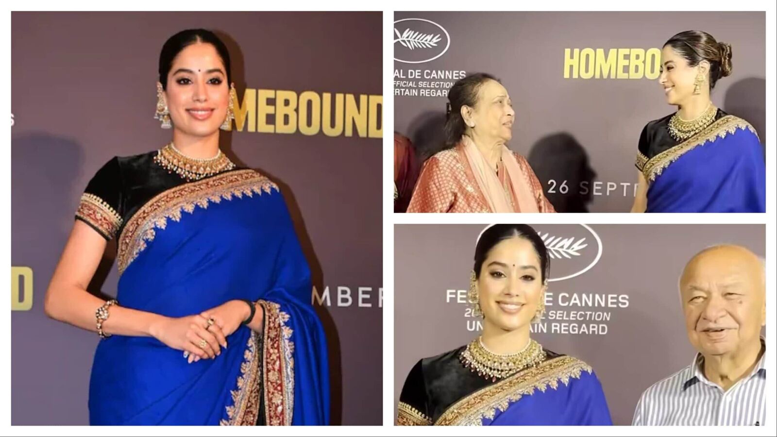 విరాట్ కోహ్లి రిసెప్షన్ లో శ్రీదేవి కట్టుకున్న చీర..ఇప్పుడా చీరలో మెరిసిన జాన్వీ కపూర్.. ప్రీమియర్ కు ప్రియుడి ఫ్యామిలీ!