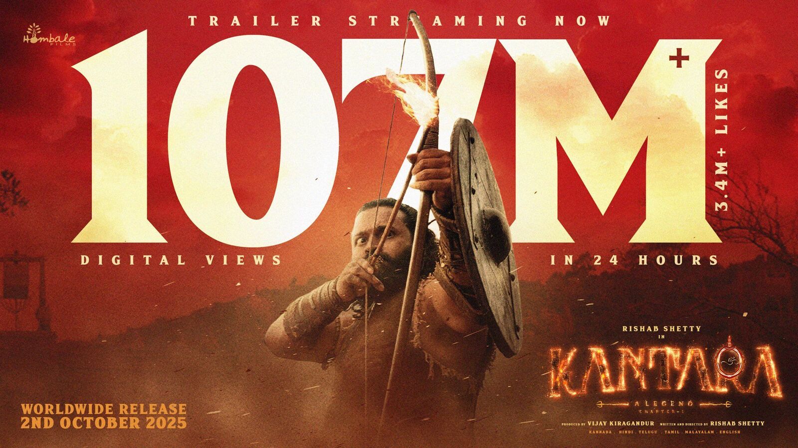 24 గంటల్లో పది కోట్లకుపైగా వ్యూస్.. యూట్యూబ్‌లో కాంతార ఛాప్టర్ 1 ట్రైలర్ సునామీ.. నాలుగైదుసార్లు చనిపోయేవాడినన్న రిషబ్